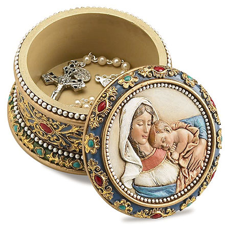 Madonna and Child Rosary Case